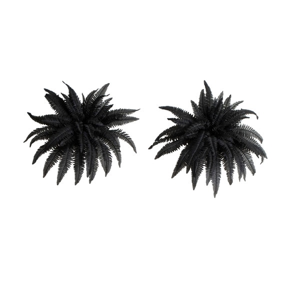 40-in Artificial Halloween Black Boston Fern - Set of 2 - SKU #P2197-S2