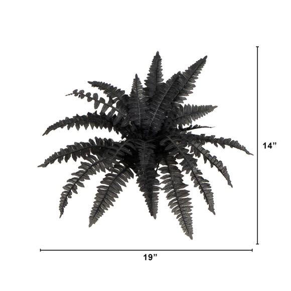 19-in Artificial Halloween Black Boston Fern - Set of 6 - SKU #P2199-S6 - 1