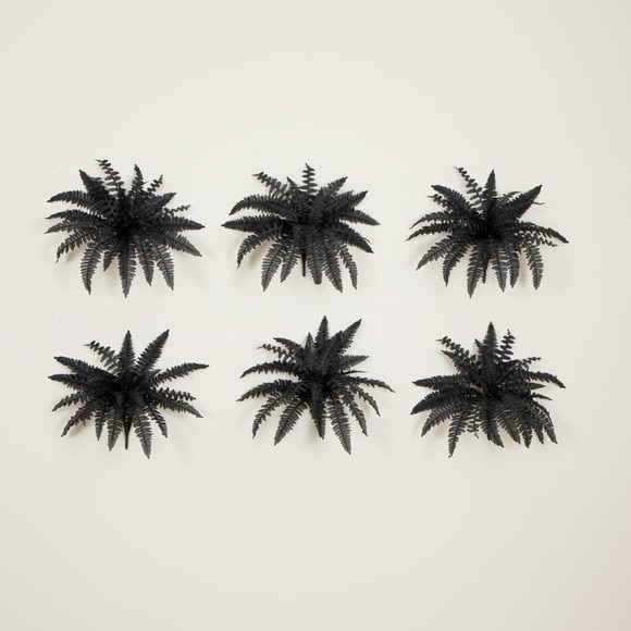 19-in Artificial Halloween Black Boston Fern - Set of 6 - SKU #P2199-S6 - 6