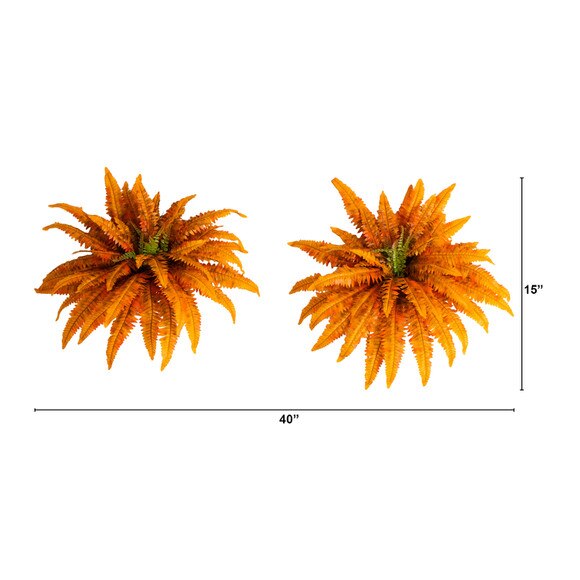 40-in Autumn Artificial Fall Boston Fern - Set of 2 - SKU #P2202-S2 - 1
