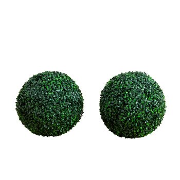 12-in UV Resistant Artificial Boxwood Ball Indoor/Outdoor - Set of 2 - SKU #P2209