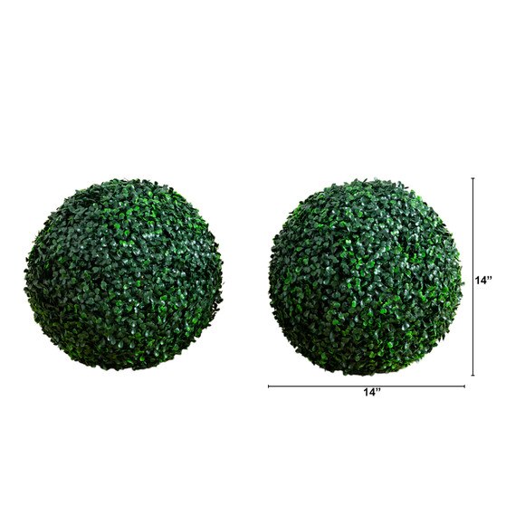 12-in UV Resistant Artificial Boxwood Ball Indoor/Outdoor - Set of 2 - SKU #P2209 - 1