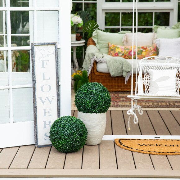 12-in UV Resistant Artificial Boxwood Ball Indoor/Outdoor - Set of 2 - SKU #P2209 - 5