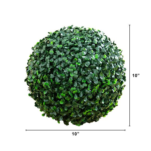 10-in UV Resistant Artificial Boxwood Ball Indoor/Outdoor - Set of 4 - SKU #P2210 - 1