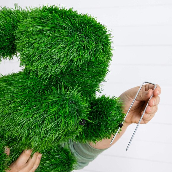 14-in UV Resistant Artificial Grass Garden Plush Topiary Bunny Rabbit Indoor/Outdoor - SKU #P2213 - 2