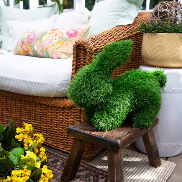 14-in UV Resistant Artificial Grass Garden Plush Topiary Bunny Rabbit Indoor/Outdoor - SKU #P2213 - 7