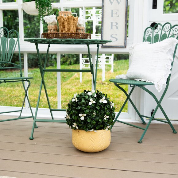 15-in UV Resistant Artificial Boxwood and Gardenia Topiary Plant Indoor/Outdoor - SKU #P2214 - 3