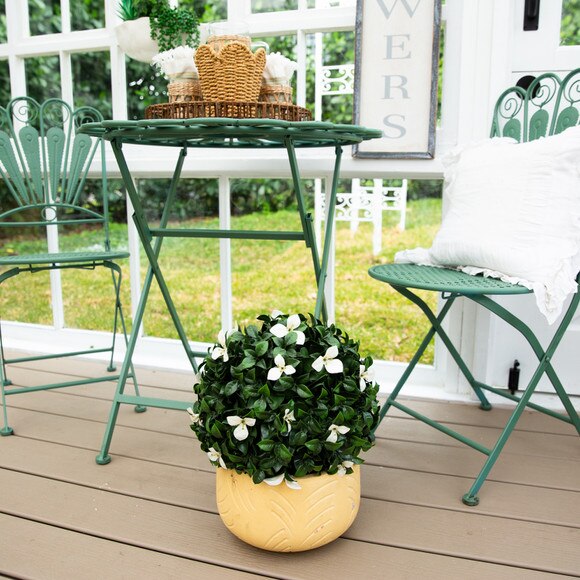 15-in UV Resistant Artificial Boxwood and Gardenia Topiary Plant Indoor/Outdoor - SKU #P2214 - 4