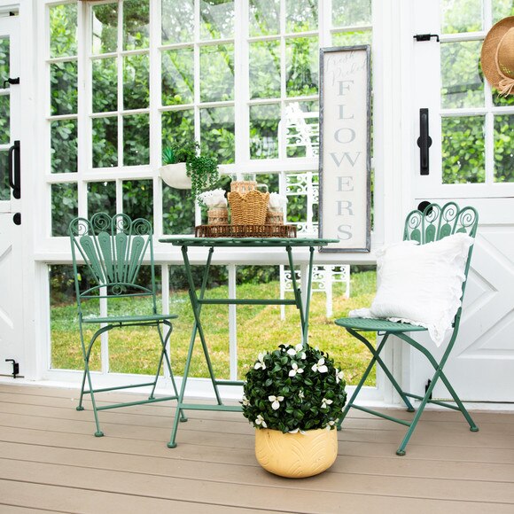 15-in UV Resistant Artificial Boxwood and Gardenia Topiary Plant Indoor/Outdoor - SKU #P2214 - 5