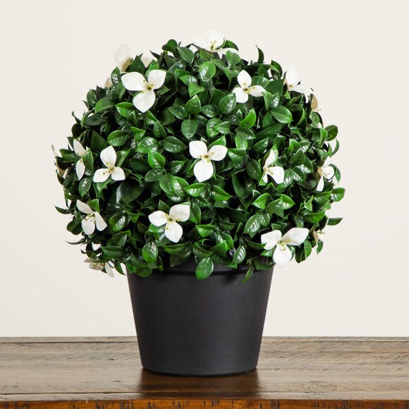 15-in UV Resistant Artificial Boxwood and Gardenia Topiary Plant Indoor/Outdoor - SKU #P2214 - 7