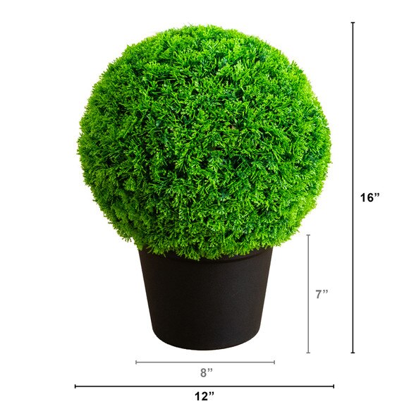 16-in UV Resistant Artificial Mediterranean Cypress Topiary Plant Indoor/Outdoor - SKU #P2215 - 1