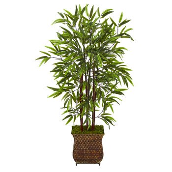 44 Bamboo Artificial Tree in Metal Planter - SKU #T1069