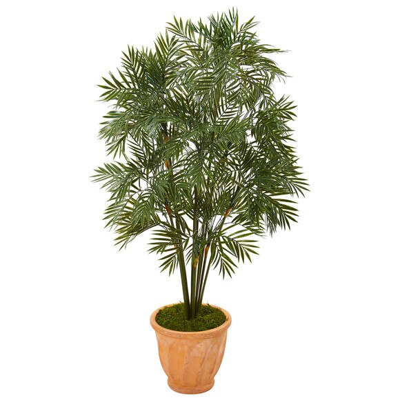 4 Parlor Palm Artificial Tree in Terra-Cotta Planter - SKU #T1133
