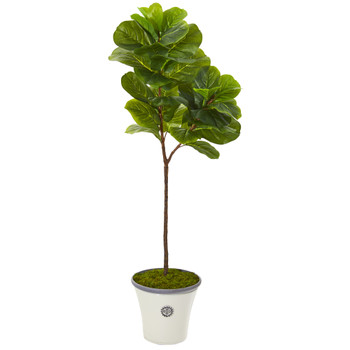 5 Fiddle Leaf Artificial Tree in Decorative Planter Real Touch - SKU #T1146
