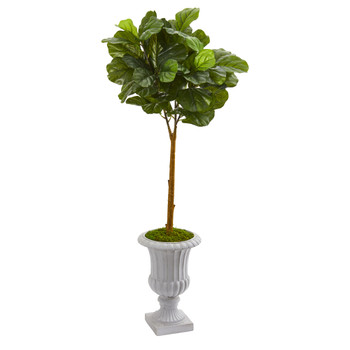 50 Fiddle Leaf Artificial Tree in Decorative Urn Real Touch - SKU #T1174