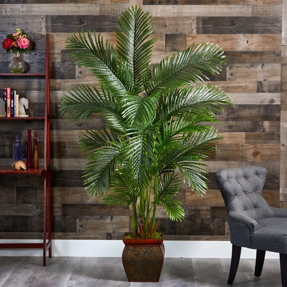 69 Areca Palm Artificial Tree in Decorative Planter - SKU #T1262 - 2