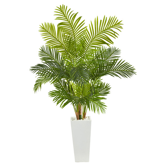 68 Hawaii Palm Artificial Tree in Tall White Planter - SKU #T1263