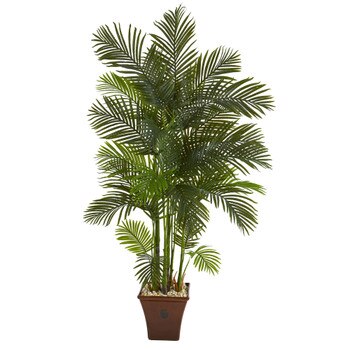 74 Areca Palm Artificial Tree in Brown Planter - SKU #T1271