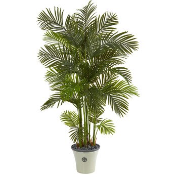 74 Areca Palm Artificial Tree in Decorative Planter - SKU #T1275