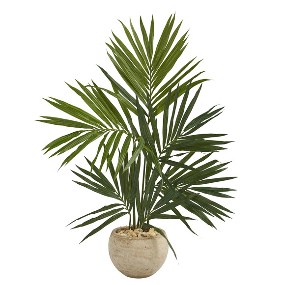 4 Kentia Artificial Palm Tree in Sand Colored Planter - SKU #T1292