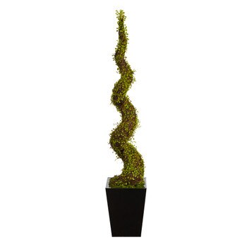 55 Mohlenbechia Spiral Artificial Tree in Black Metal Planter - SKU #T1341