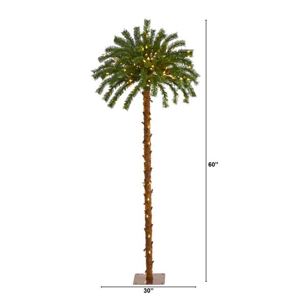 5 Christmas Palm Artificial Tree with 150 Warm White LED Lights - SKU #T1451 - 1