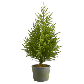 3 Norfolk Island Pine Natural Look Artificial Tree in Decorative Planter - SKU #T1511