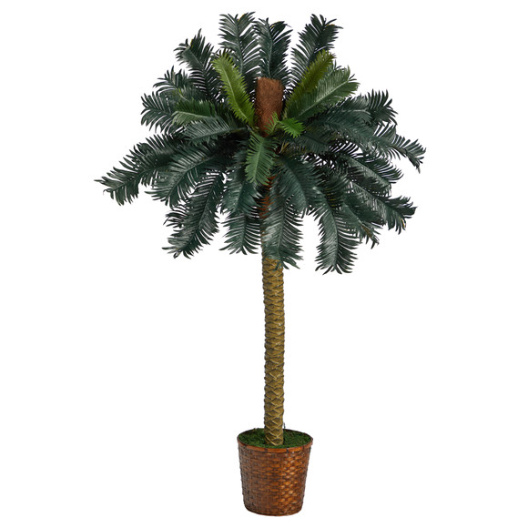 5 Sago Palm Artificial Tree in Basket - SKU #T1534