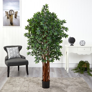 5.5 Lychee Artificial Tree with Natural Trunk - SKU #T1541