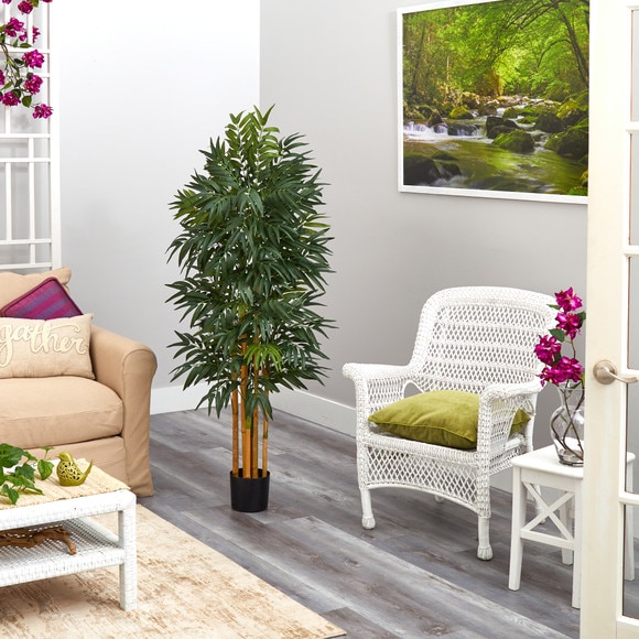 5 Phoenix Palm Artificial tree with Natural Trunk - SKU #T1546 - 1