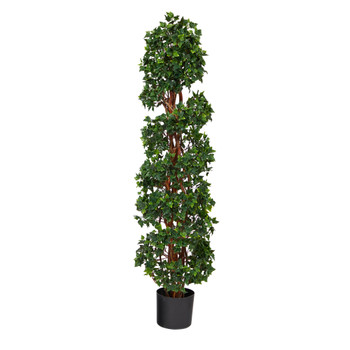 4.5 English Ivy Spiral Topiary Artificial Tree with Natural Trunk UV Resistant Indoor/Outdoor - SKU #T1554