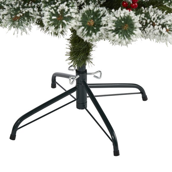 5 Frosted Swiss Pine Artificial Christmas Tree with 200 Clear LED Lights and Berries - SKU #T1627 - 3
