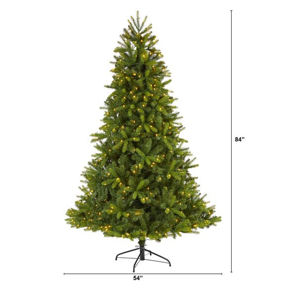 7 New Haven Spruce Natural Look Artificial Christmas Tree with 500 LED Lights - SKU #T1659 - 1