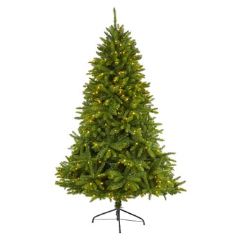 6 Sierra Spruce Natural Look Artificial Christmas Tree with 300 Clear LED Lights and 1357 Bendable Branches - SKU #T1665