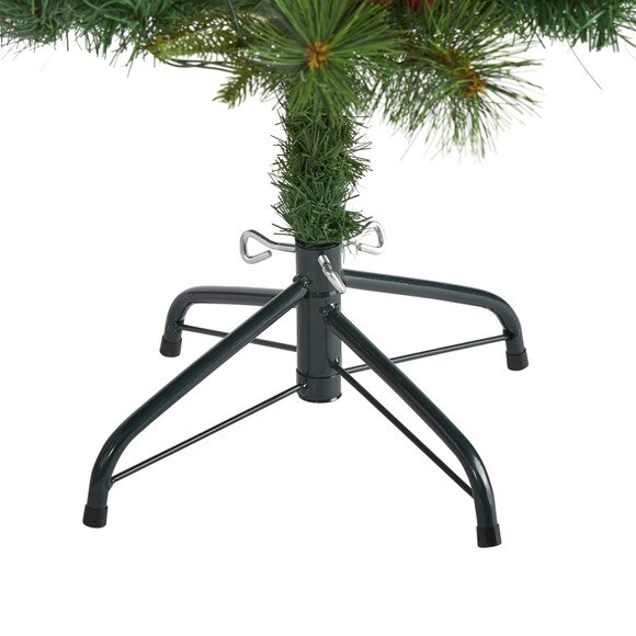 4 Mixed Pine Artificial Christmas Tree with 100 Clear LED Lights Pine Cones and Berries - SKU #T1668 - 3