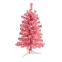 2 Pink Christmas Tree with 35 LED Lights  72 Tips - SKU #T1697