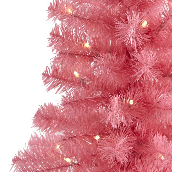 2 Pink Artificial Christmas Tree with 35 LED Lights and 72 Bendable Branches - SKU #T1697 - 2