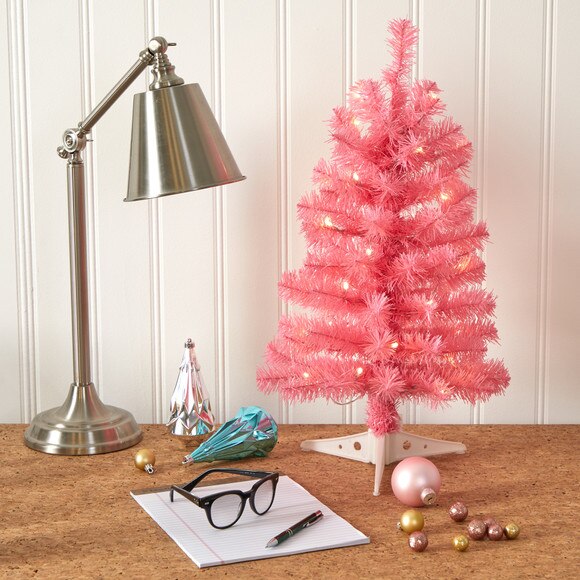 2 Pink Artificial Christmas Tree with 35 LED Lights and 72 Bendable Branches - SKU #T1697 - 5