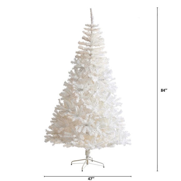 7 White Artificial Christmas Tree with 1000 Bendable Branches - SKU #T1723 - 1