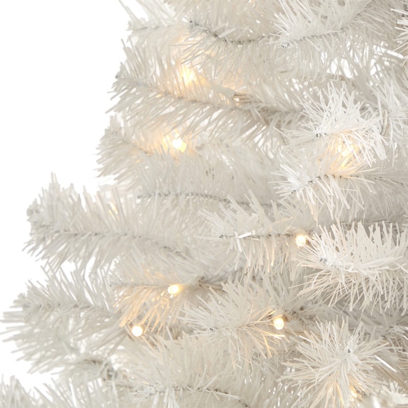 4 White Artificial Christmas Tree with 100 Clear LED Lights - SKU #T1725 - 2