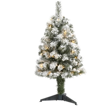 3 Flocked West Virginia Fir Artificial Christmas Tree with 50 Clear LED Lights - SKU #T1737