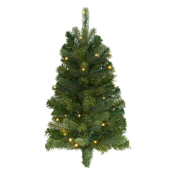 2 Flat Back Wall Hanging Artificial Christmas Tree with 20 Clear LED Lights - SKU #T1767