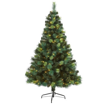 6 Assorted Green Scotch Pine Artificial Christmas Tree with 250 LED Lights - SKU #T1798