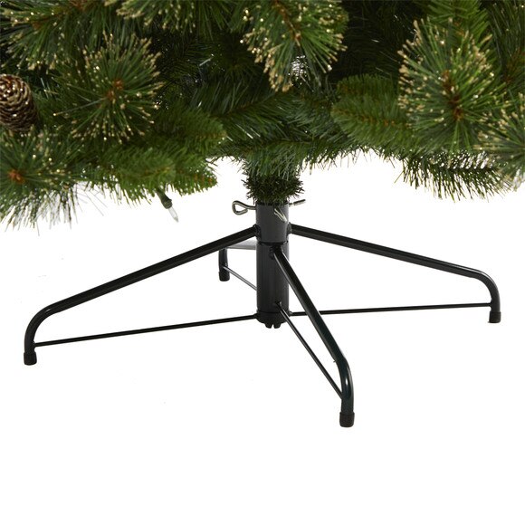 7.5 Golden Tip Washington Pine Artificial Christmas Tree with 600 Clear Lights Pine Cones and 1568 Bendable Branches - SKU #T1854 - 5