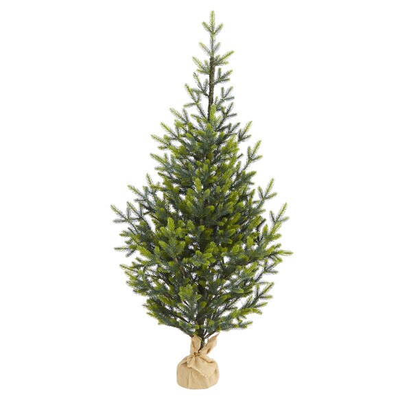 5 Fraser Fir Natural Look Artificial Christmas Tree with 200 Clear LED Lights a Burlap Base and 853 Bendable Branches - SKU #T1865 - 2
