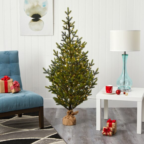 5 Fraser Fir Natural Look Artificial Christmas Tree with 200 Clear LED Lights a Burlap Base and 853 Bendable Branches - SKU #T1865 - 6