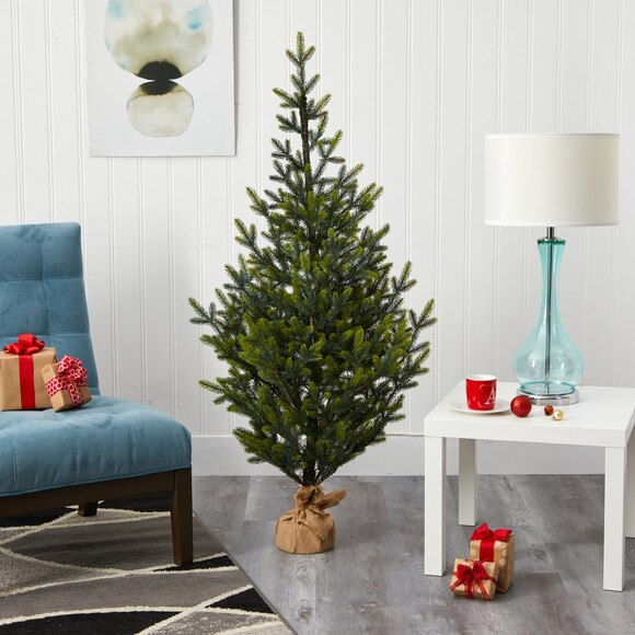 5 Fraser Fir Natural Look Artificial Christmas Tree with 200 Clear LED Lights a Burlap Base and 853 Bendable Branches - SKU #T1865 - 7