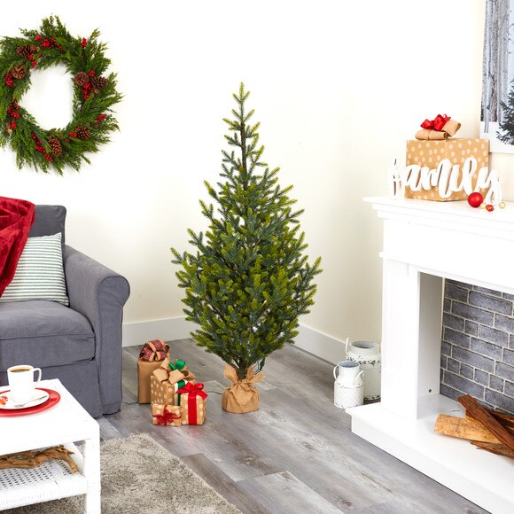 5 Fraser Fir Natural Look Artificial Christmas Tree with 200 Clear LED Lights a Burlap Base and 853 Bendable Branches - SKU #T1865 - 9