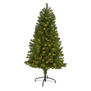 5 Virginia Fir Artificial Christmas Tree with 200 Clear Lights and 379 Bendable Branches - SKU #T1896