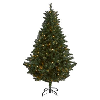 6 Northern Rocky Spruce Artificial Christmas Tree with 300 Clear Lights and 838 Bendable Branches - SKU #T1914